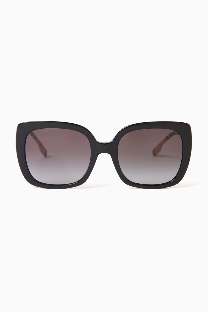 

Oversized Square Sunglasses in Acetate, Black