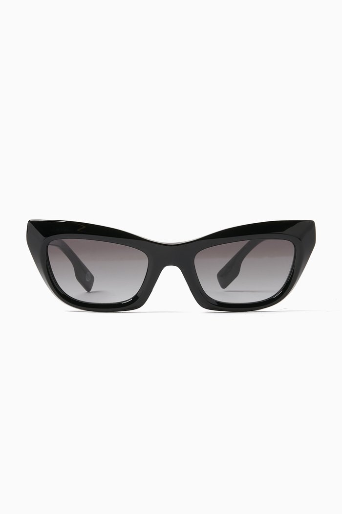 

Logo Cat-eye Sunglasses in Acetate & Metal, Black
