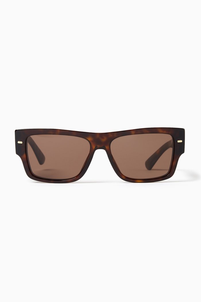 

Rectangle Sunglasses in Acetate, Brown