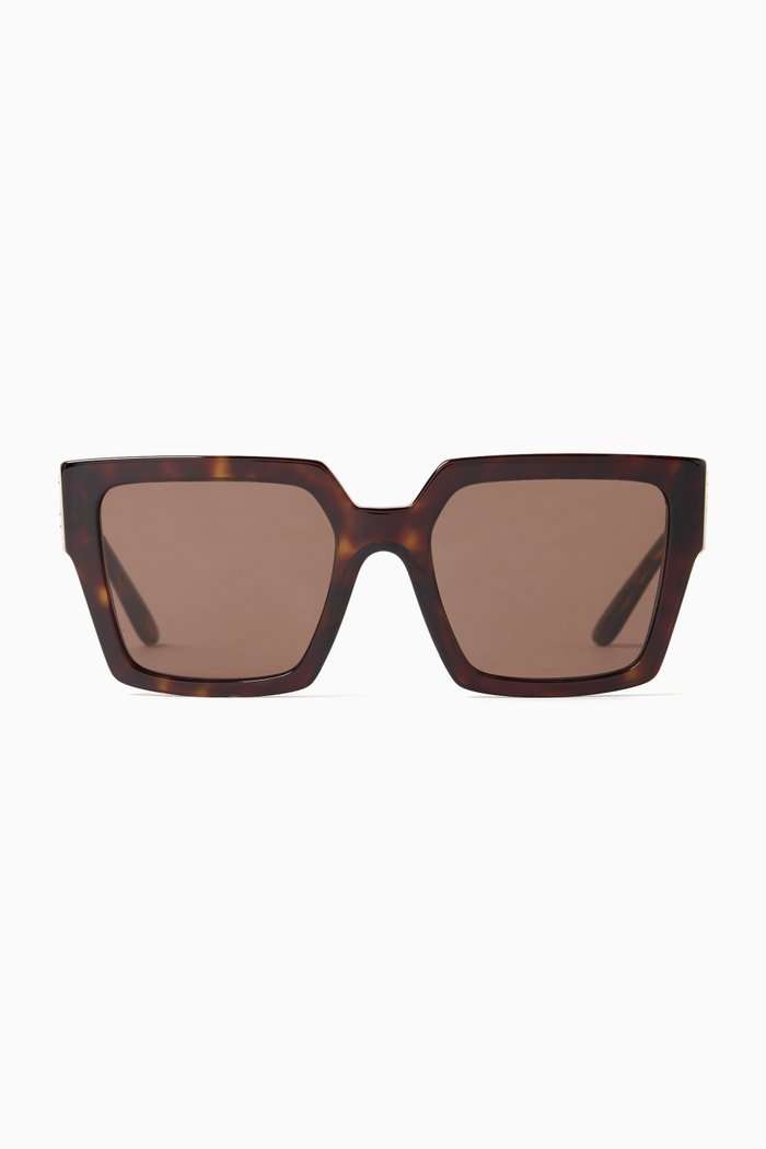 

Oversized Square Sunglasses in Acetate, Brown