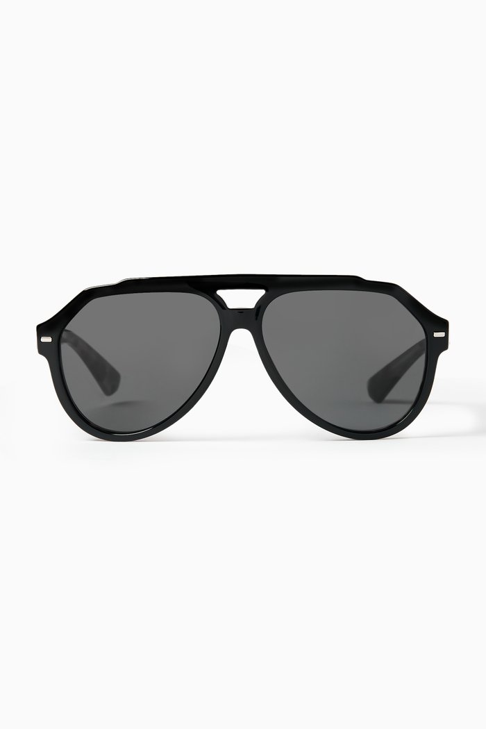 

Aviator Sunglasses in Acetate, Black