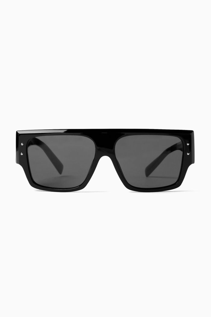 

Oversized Square Sunglasses in Acetate, Black