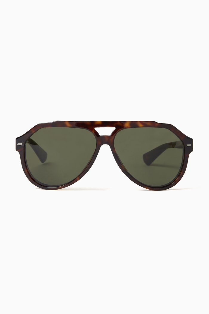

DG Pilot Sunglasses in Acetate, Black
