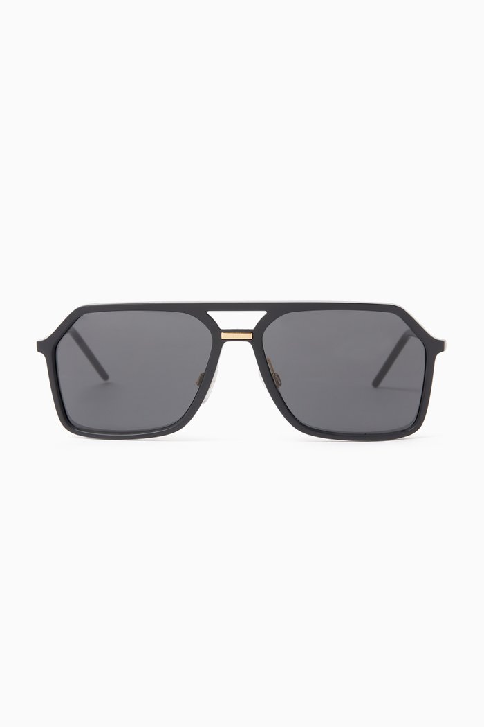 

Aviator Sunglasses in Acetate & Metal, Black