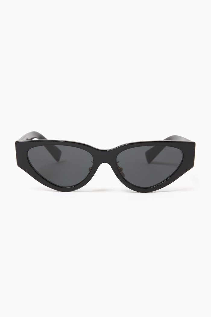 

Cat-eye Sunglasses in Acetate, Black