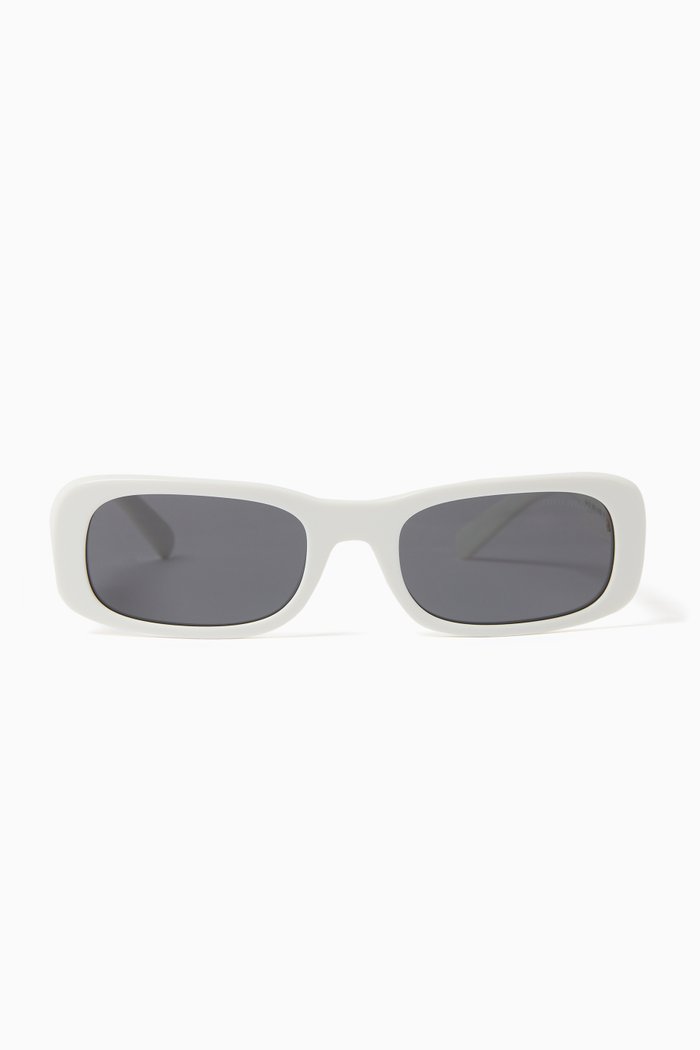

Rectangle Sunglasses in Acetate, White