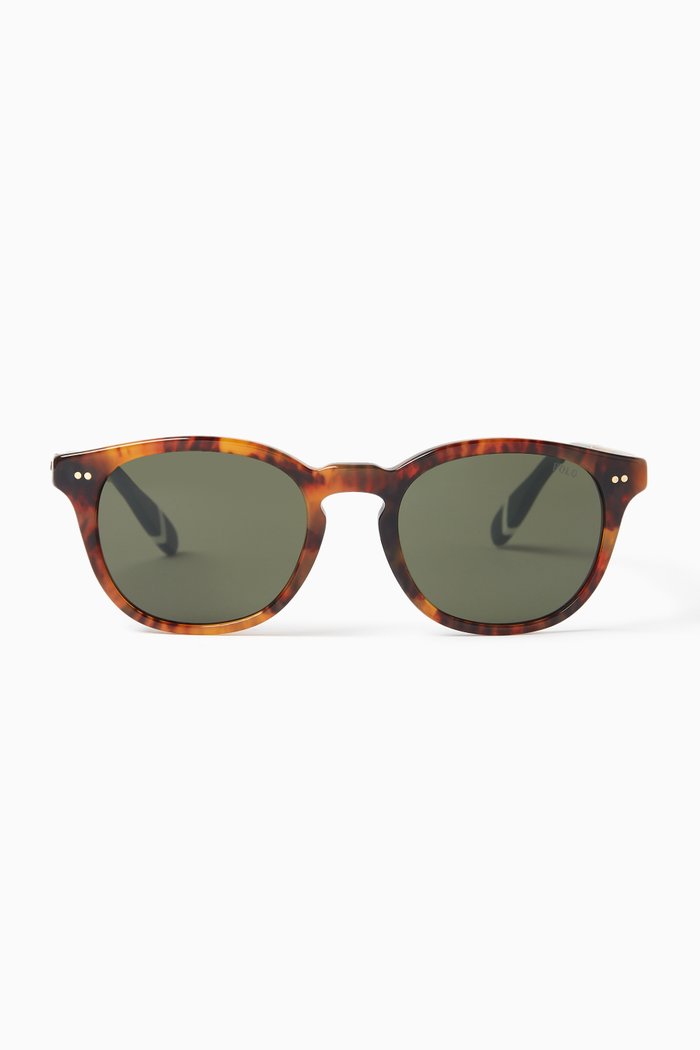 

Round Tortoiseshell Sunglasses in Acetate, Brown