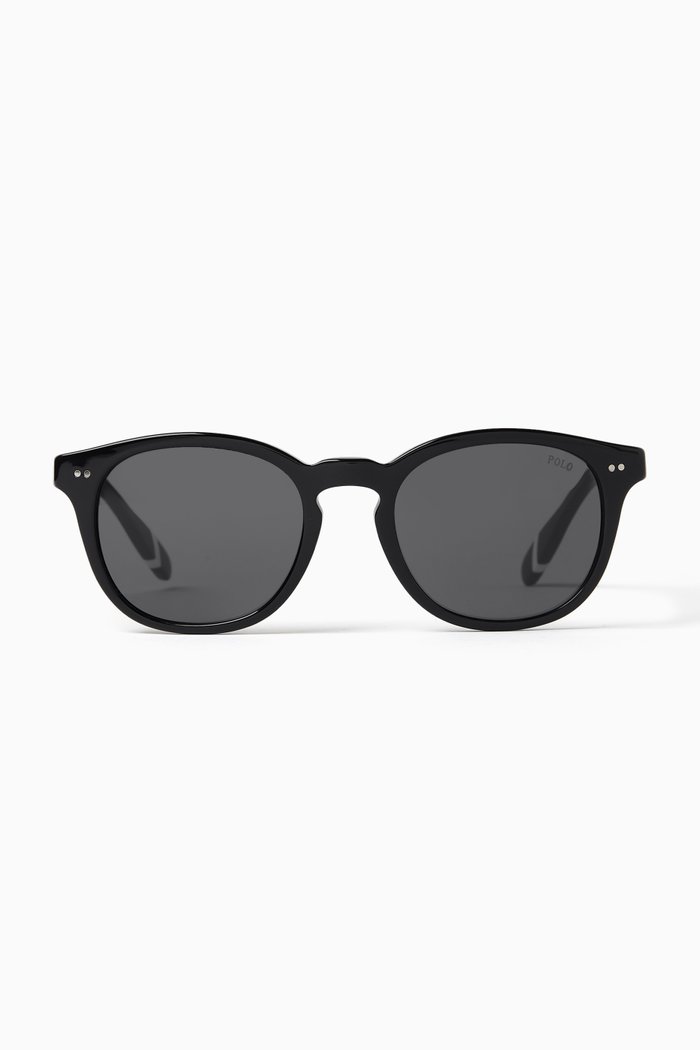 

Round Sunglasses in Acetate, Black