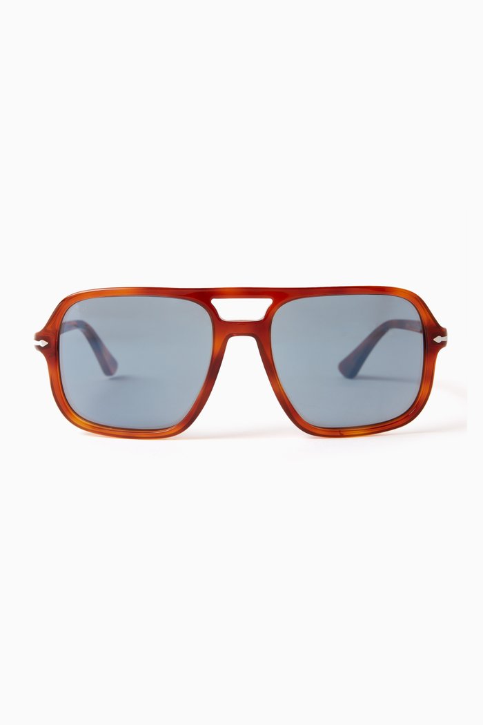 Aviator Sunglasses in Acetate, Orange