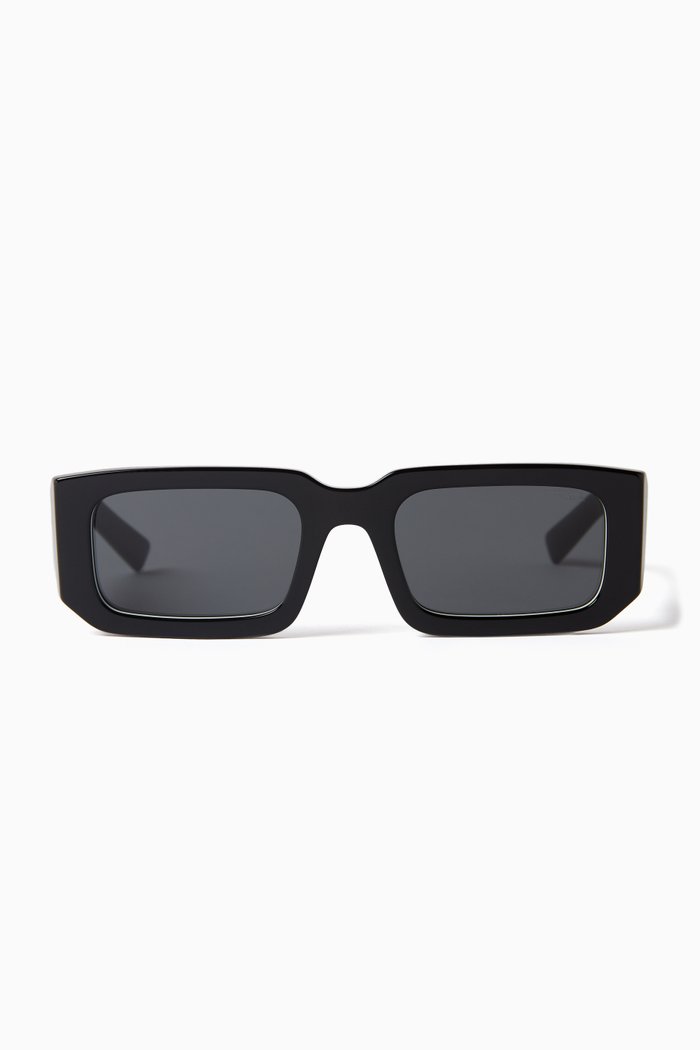 

Rectangle Sunglasses in Acetate, Black
