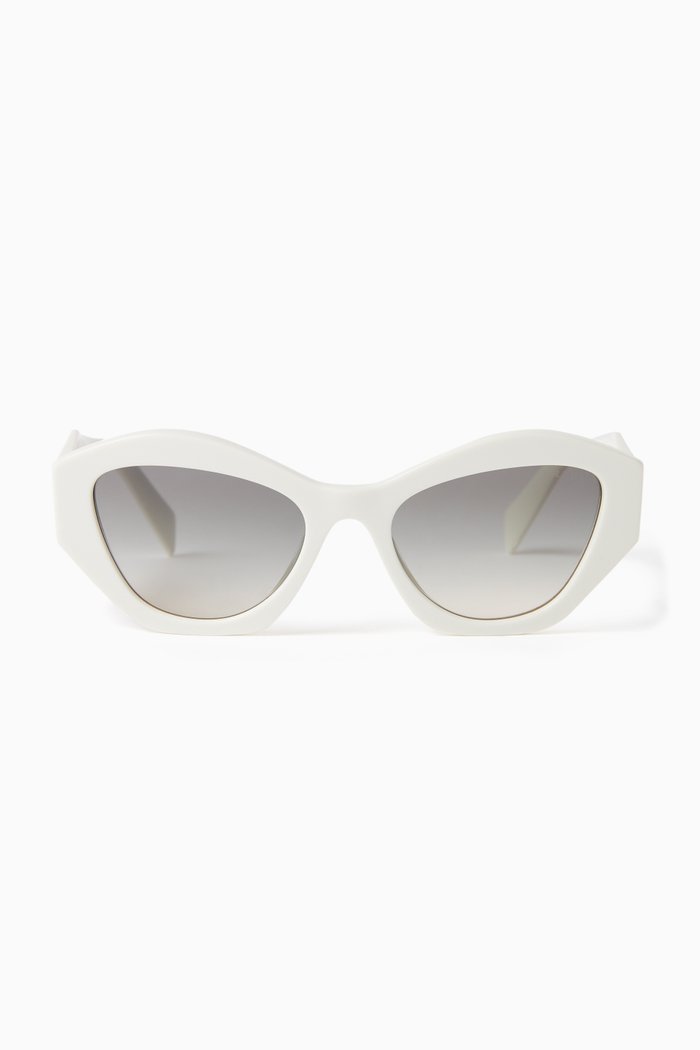 

Irregular Sunglasses in Acetate, White
