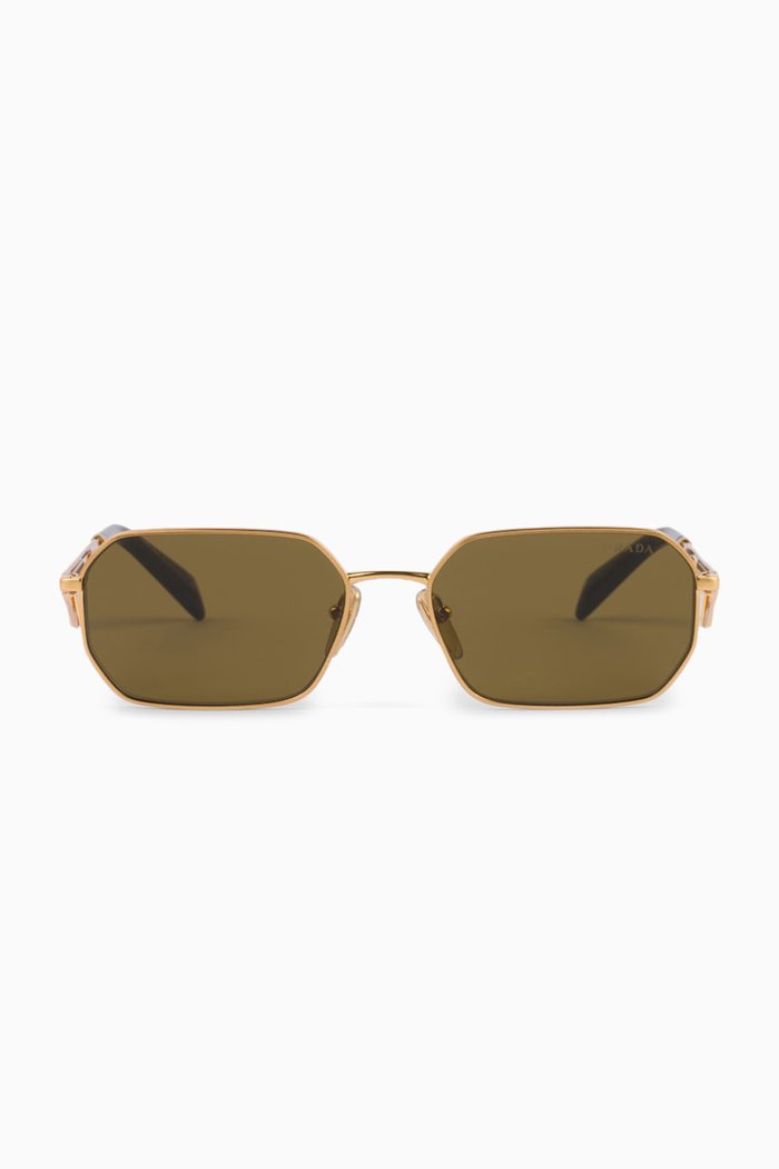 

Rectangle Sunglasses in Metal, Gold