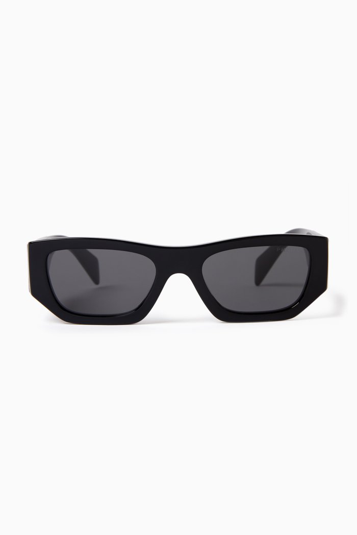 

Pillow Rectangle Sunglasses in Acetate, Black