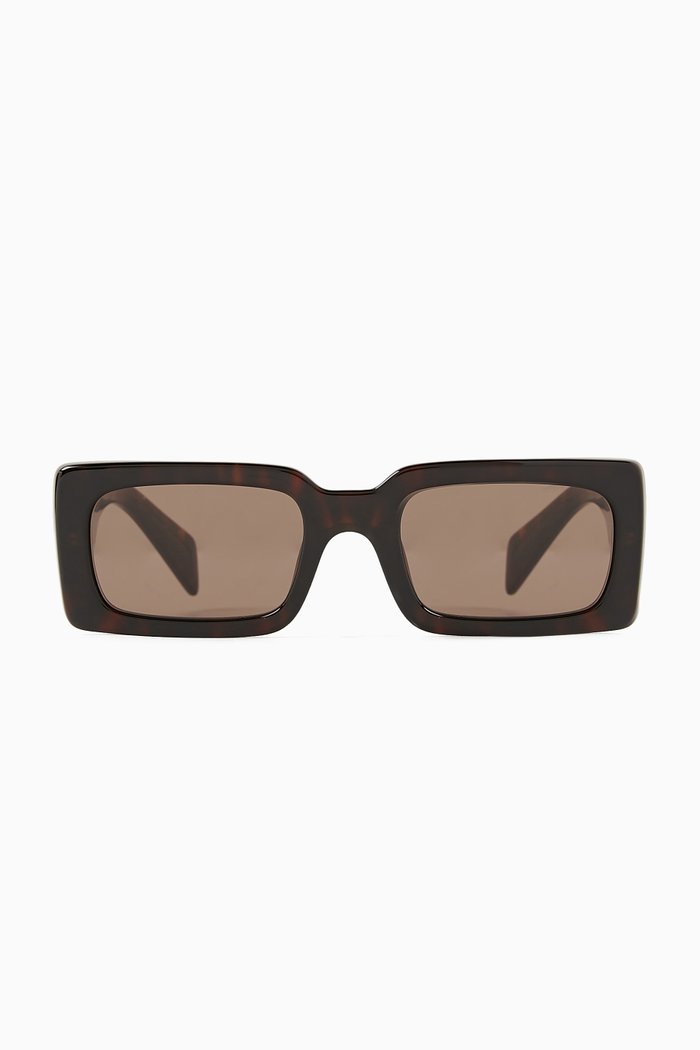 

Pillow Rectangle Sunglasses in Acetate, Brown