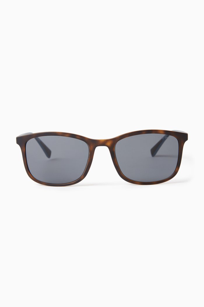 

Rectangle Tortoiseshell Sunglasses in Acetate, Brown