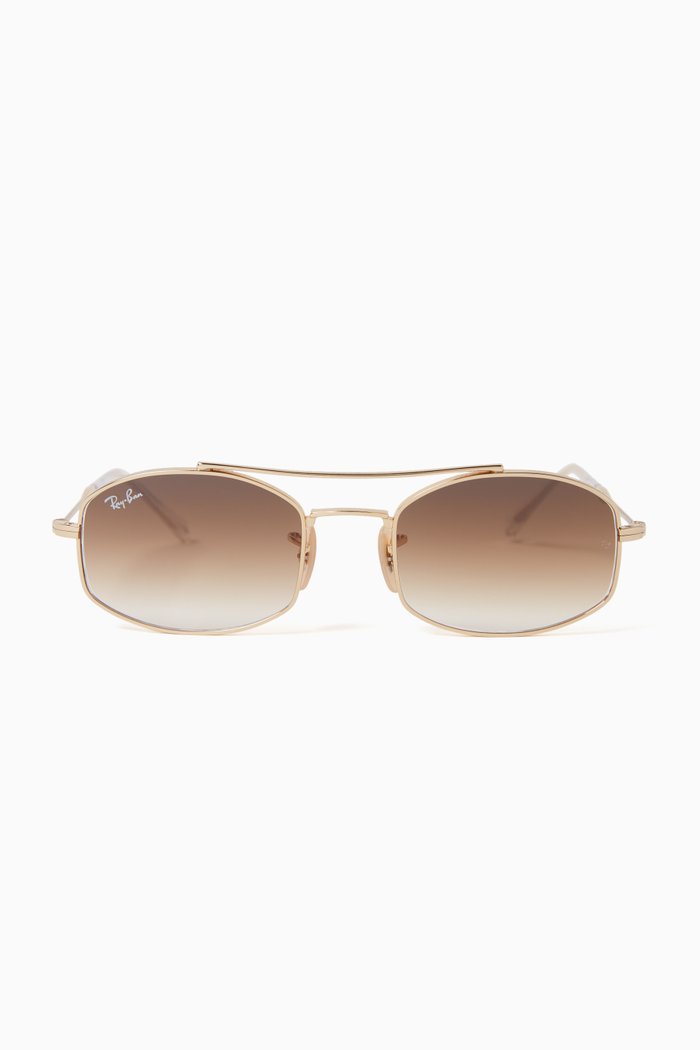 

Oval Sunglasses in Metal, Gold