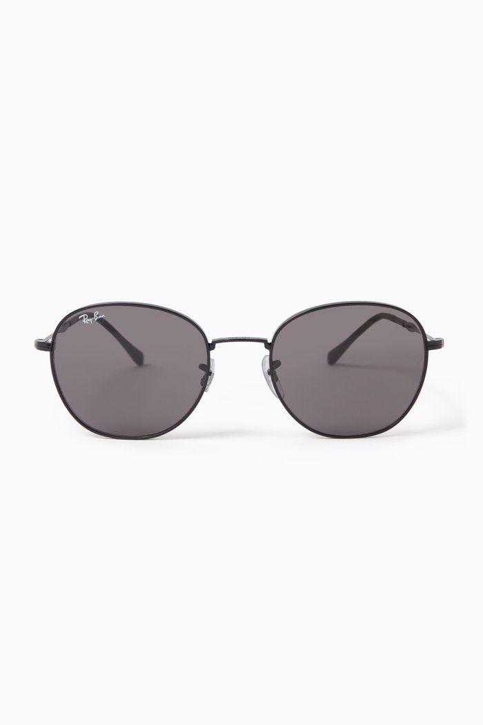 

Round Sunglasses in Metal, Black