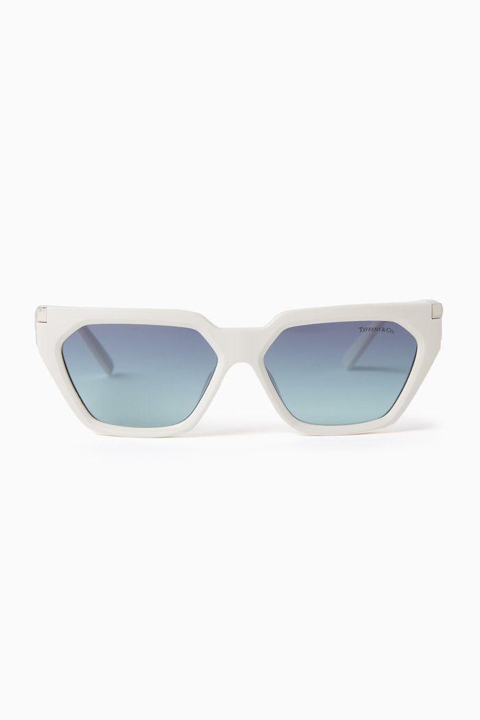 

Irregular Sunglasses in Acetate, White