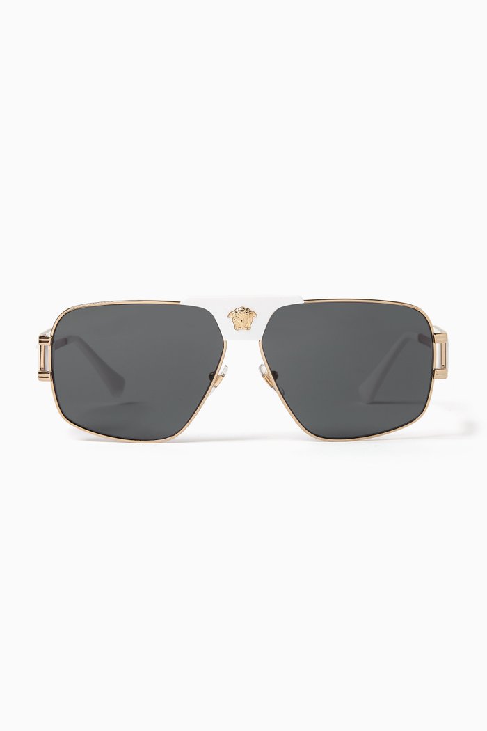 

Pillow Sunglasses in Metal, Gold