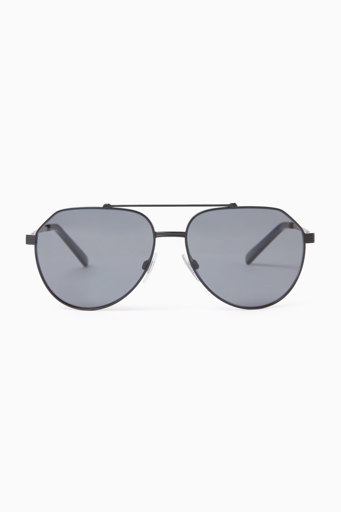 

Aviator Sunglasses in Metal, Black