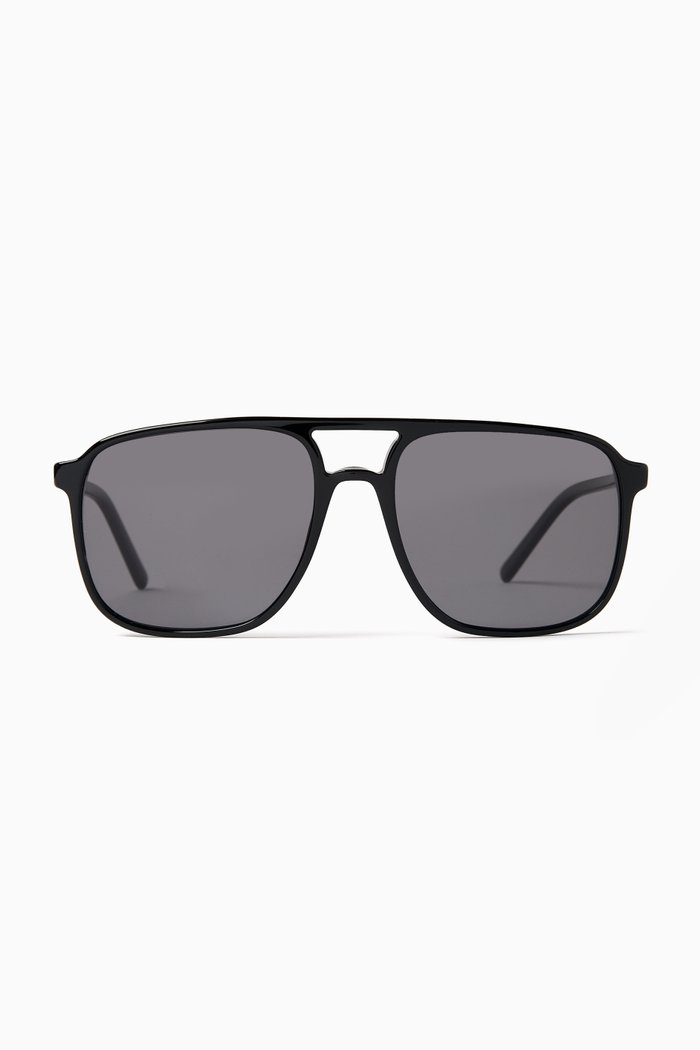 

Aviator Sunglasses in Acetate, Black