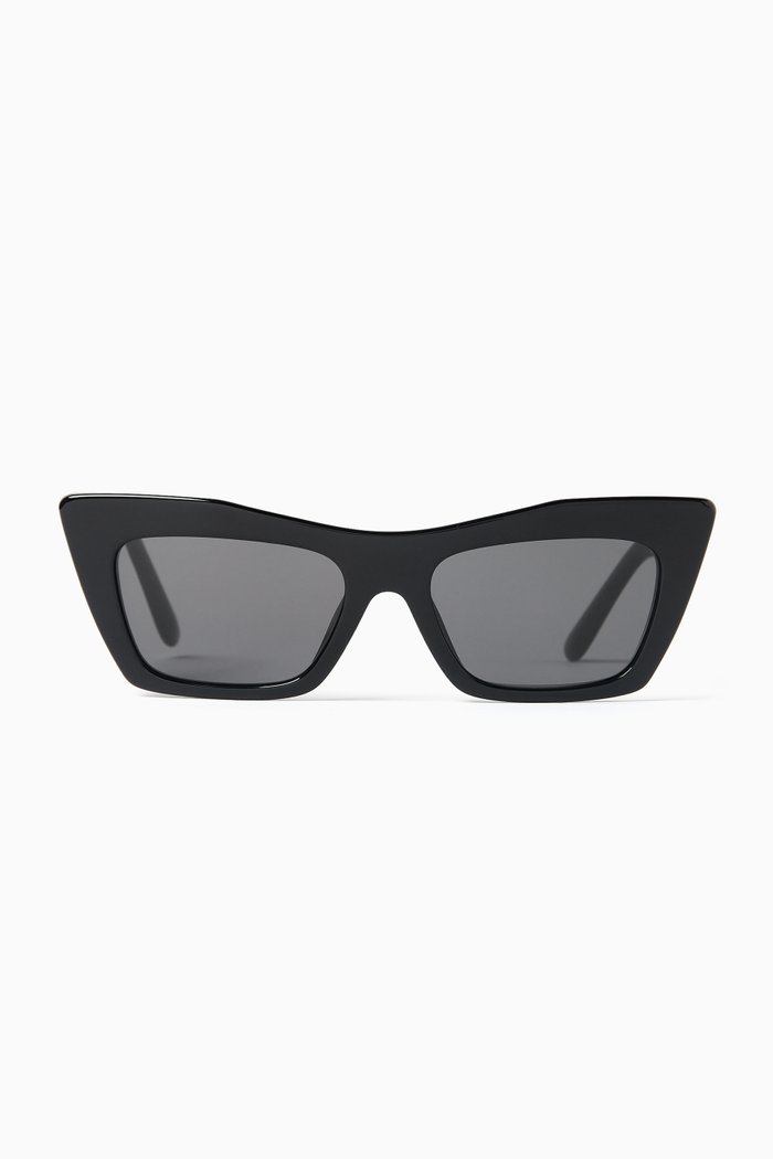 Cat-eye Sunglasses in Acetate, Black