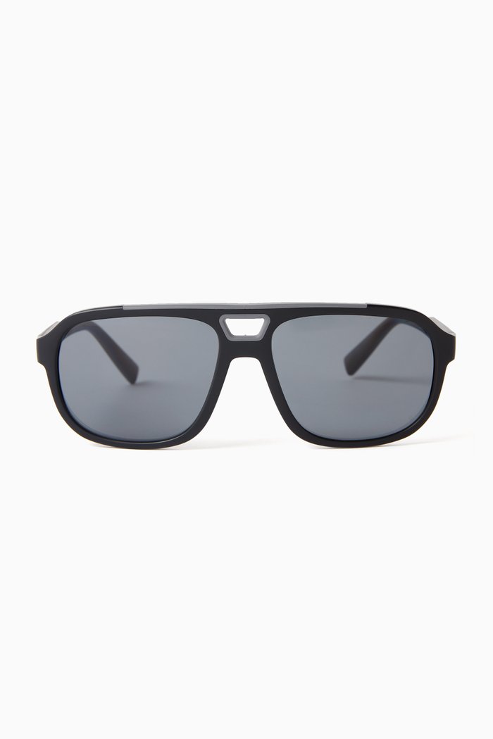 

Aviator Sunglasses in Acetate, Black