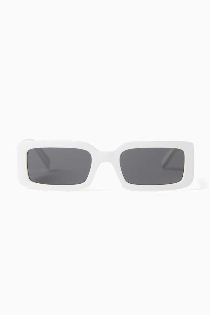 

Rectangle Sunglasses in Acetate, White