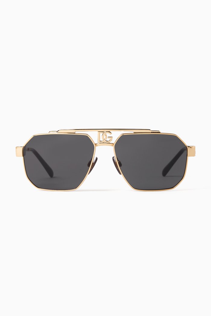Aviator Sunglasses in Metal, Gold