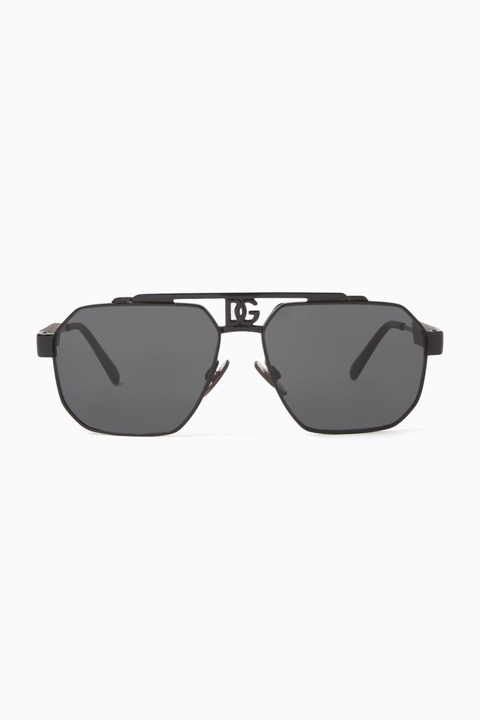 

DG Pilot Sunglasses in Metal, Black