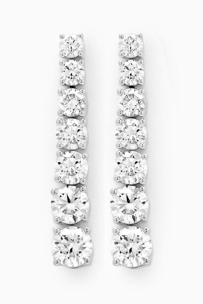 Diamond Drop Earrings in 18kt White Gold