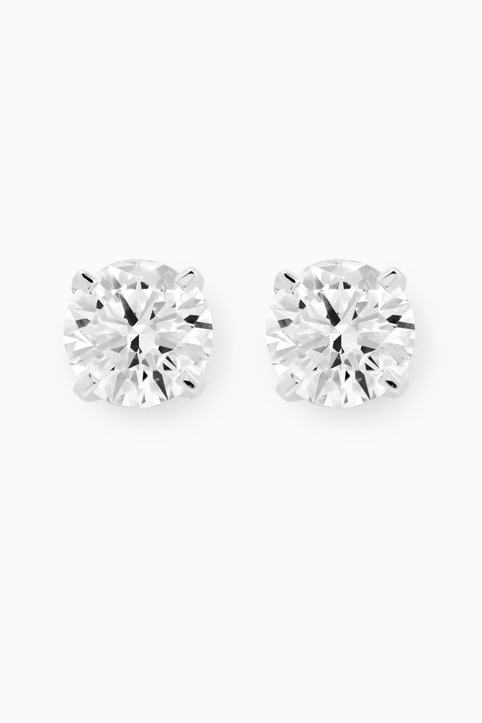 

Round Diamond Stud Earrings in 18kt White Gold