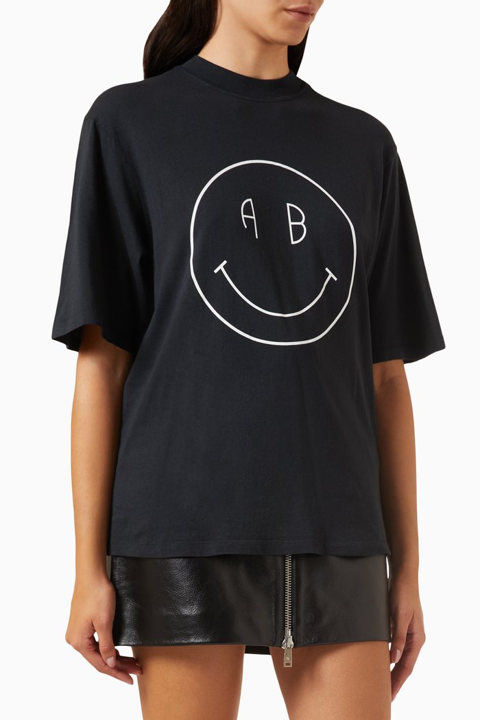 

Avi Smiley T-shirt in Cotton-jersey, Black