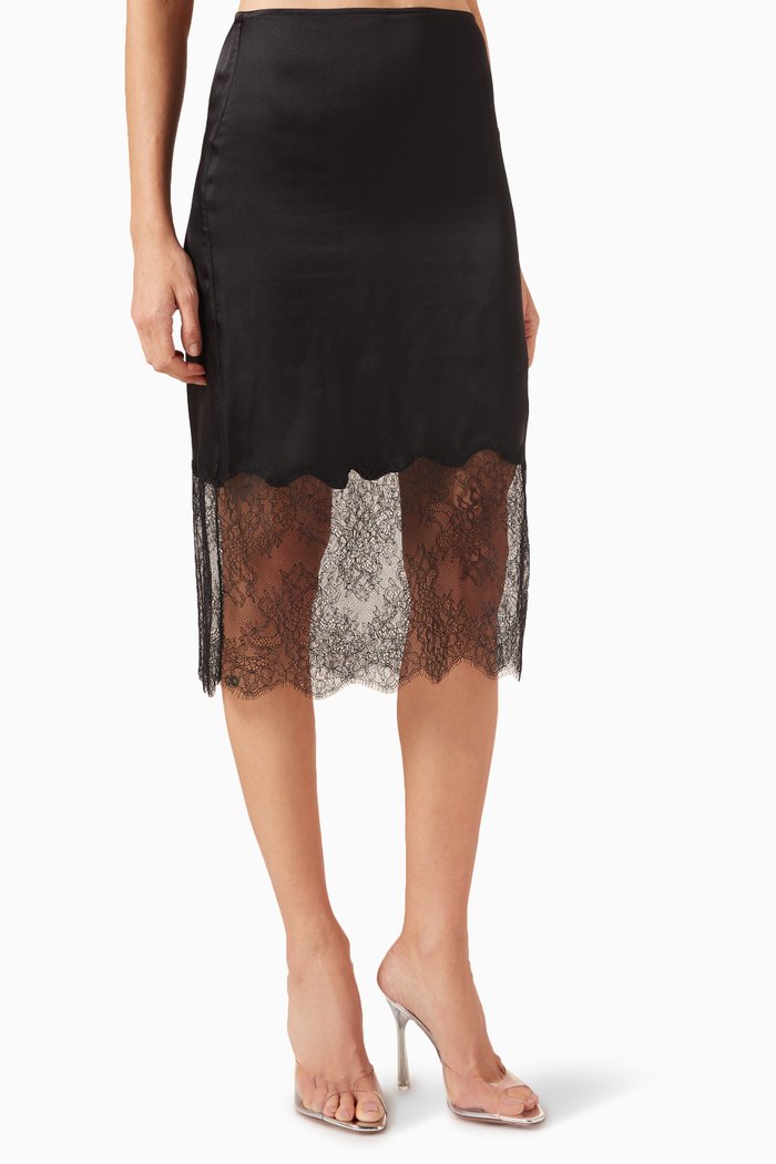 

Amelie Skirt in Satin, Black