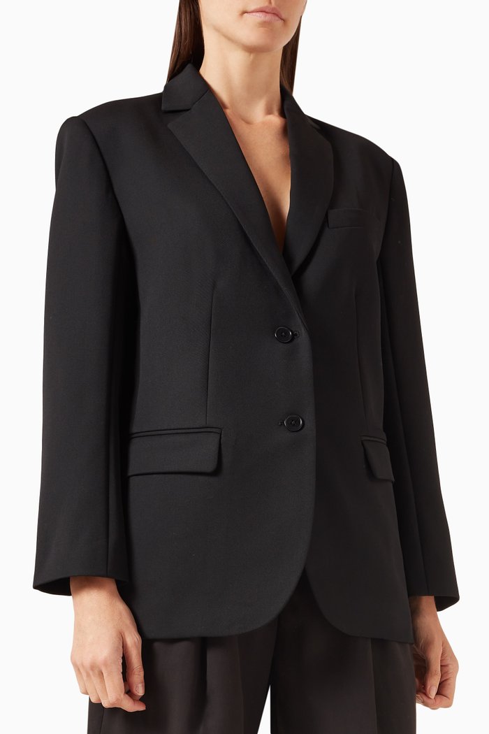 

Quinn Oversized Blazer in Wool, Black