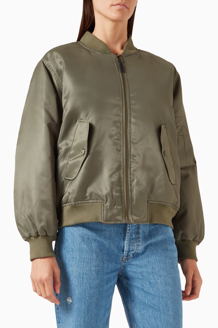 

Leon Oversized Bomber Jacket, Green