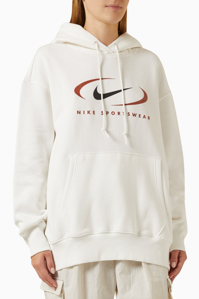 Sportswear Oversized Hoodie in Fleece, Neutral