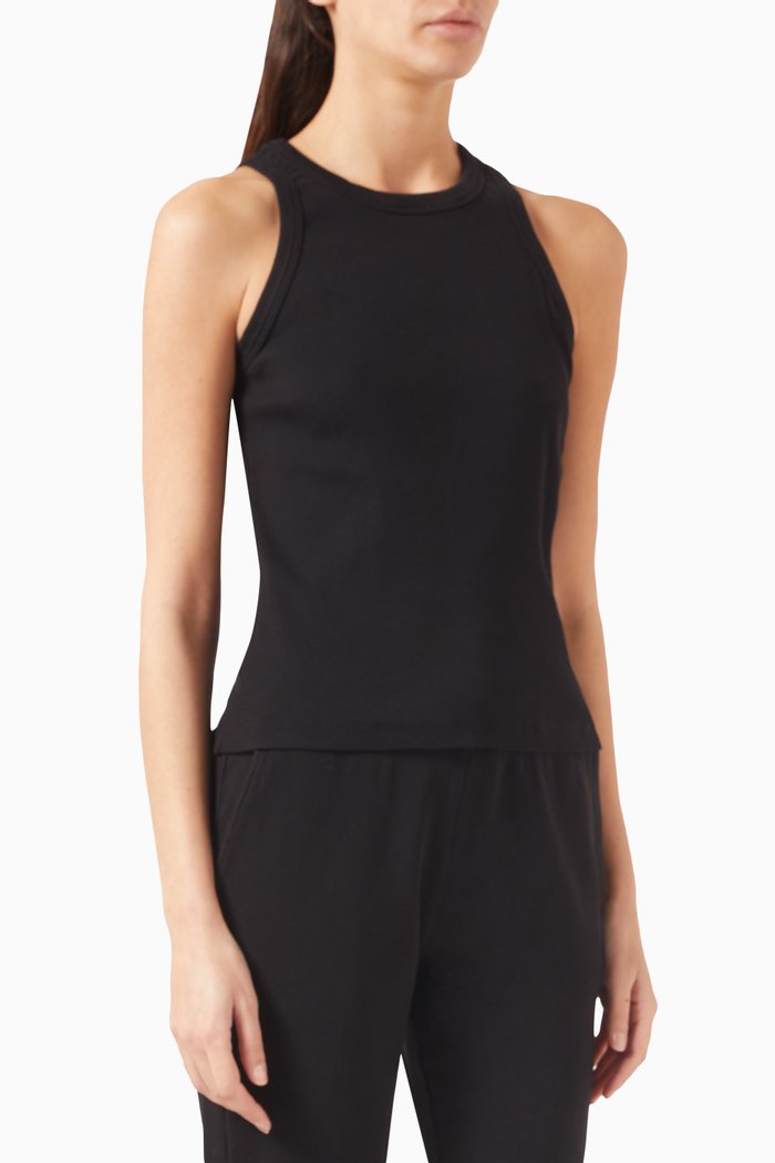 

Sinclair Rib Tank Top in Cotton, Black