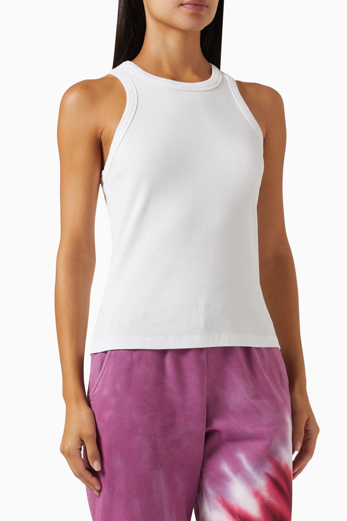 

Sinclair Rib Tank Top in Cotton, White