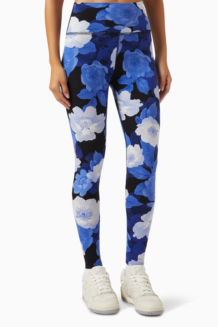 

Sunset Floral Print Leggings in Cotton, Multicolour