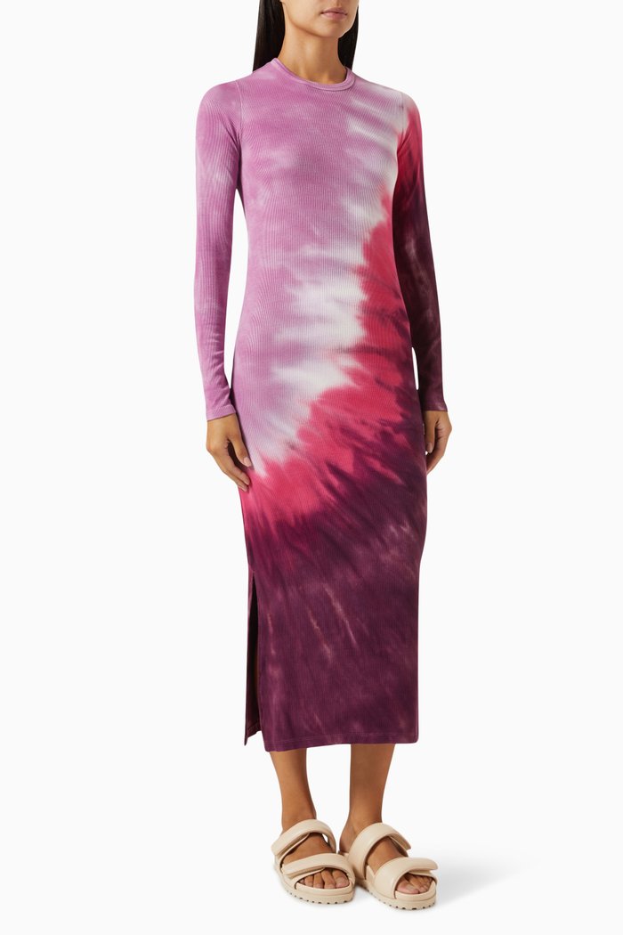 

Skylar Tie-Dye Midi Dress in Rayon, Purple