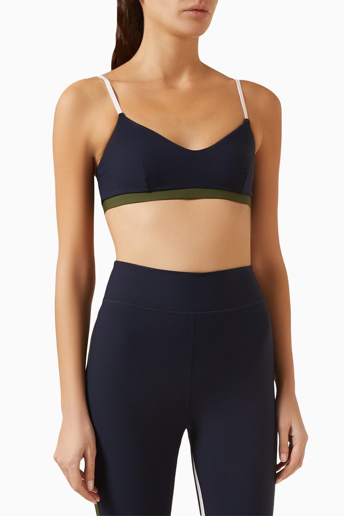 

Karmic Ballet Bra in Recycled Nylon, Blue