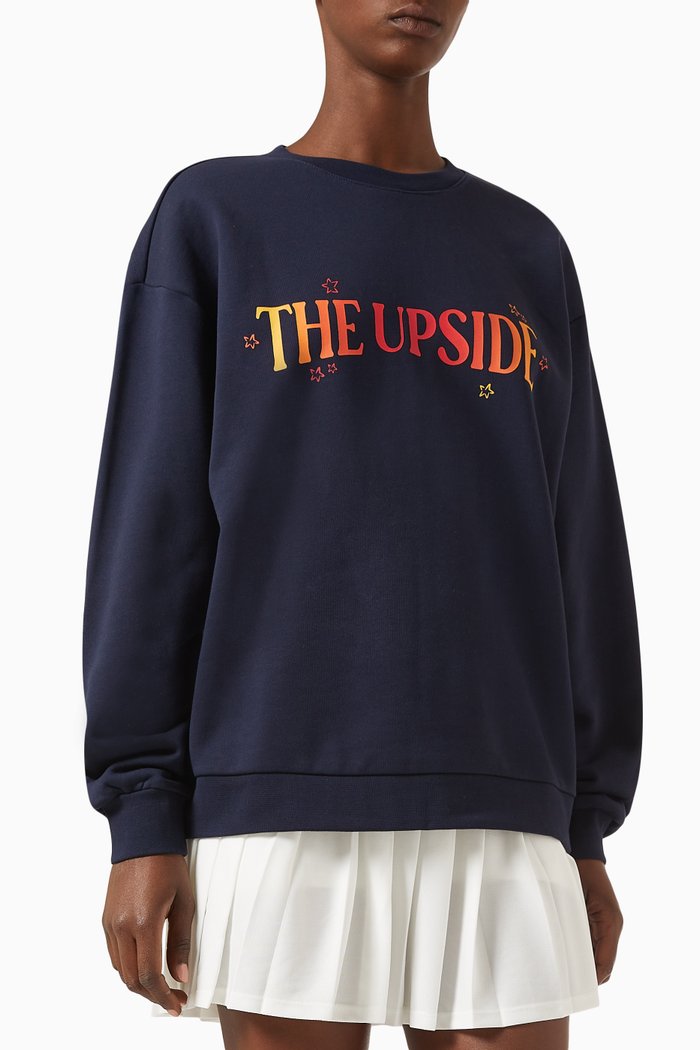 

Magic Saturn Crewneck Sweatshirt in Organic Cotton Terry, Blue