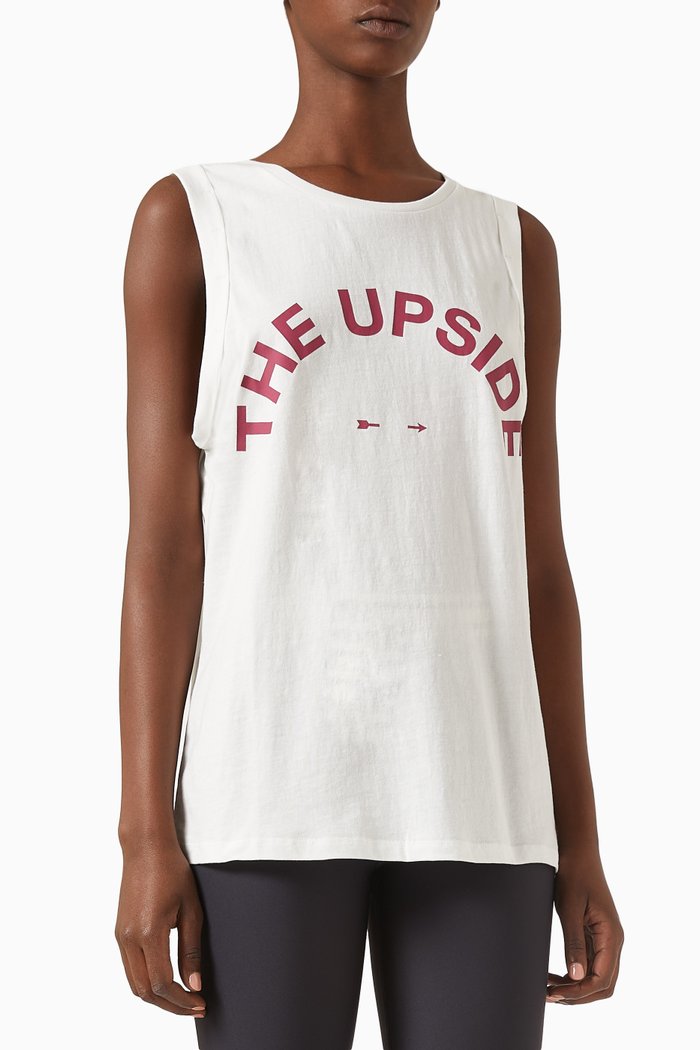Jeet Tank Top in Organic Cotton Jersey, White