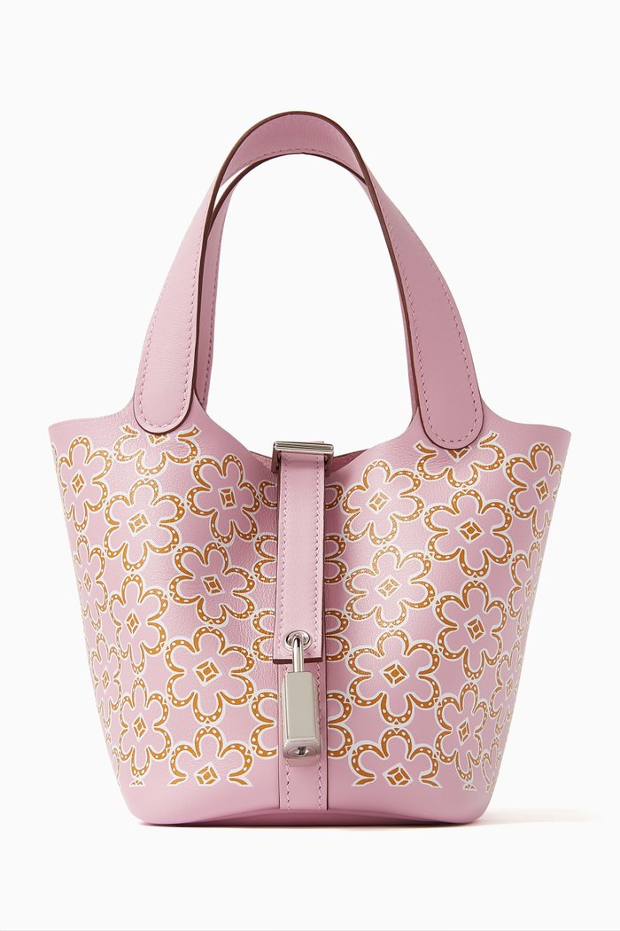 

Unused Picotin 14 Bag in Swift Leather & Palladium Hardware, Pink