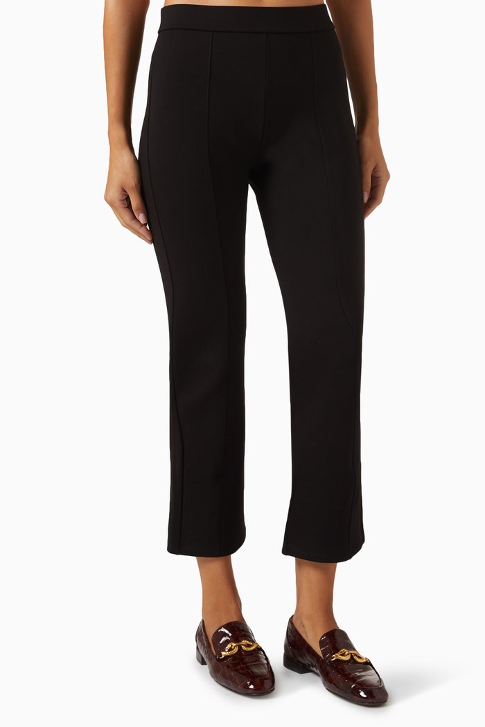 Flared Pants in Knit, Black
