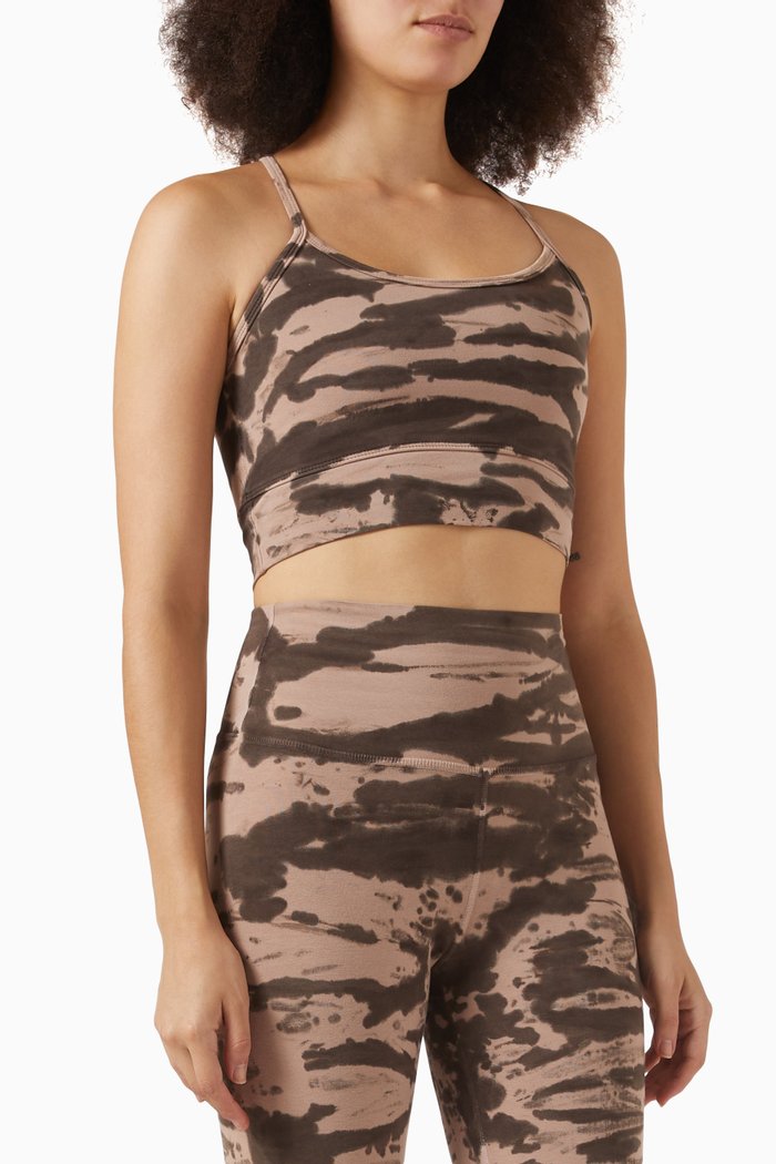 

Mia Tie-dye Crop Top in Stretch-cotton, Brown