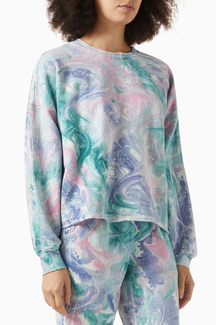 

Rylan Marble Sweatshirt in Cotton-fleece, Blue