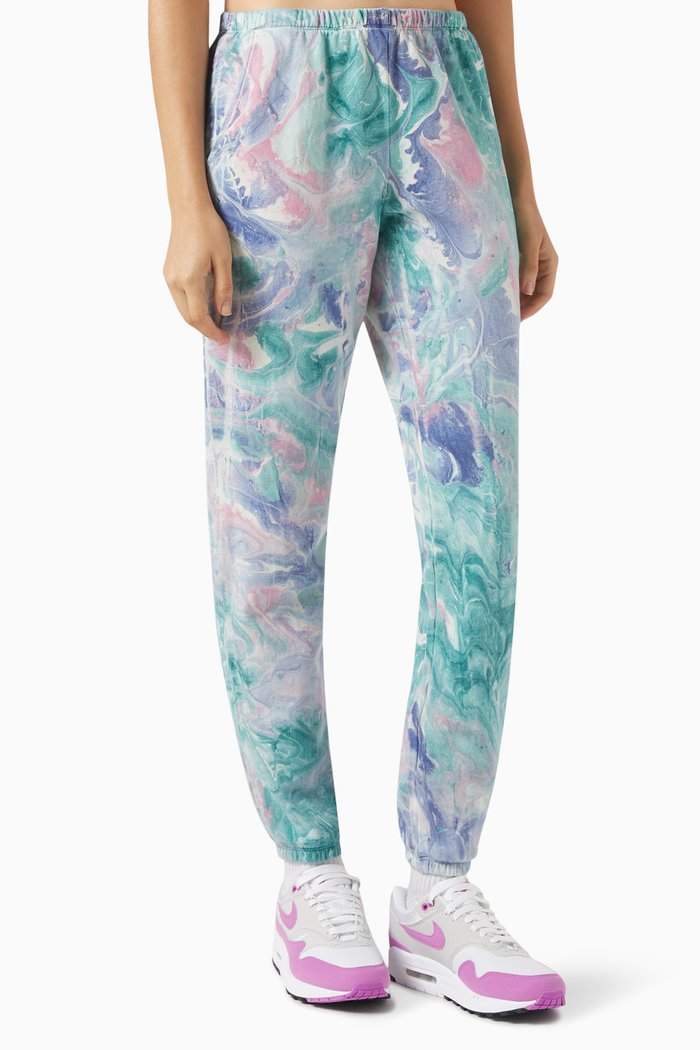 

Siesta Marble Sweatpants in Ripple-fleece, Blue