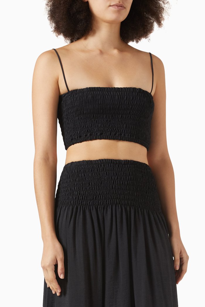 

Jaylin Crop Top in Rayon-nylon, Black